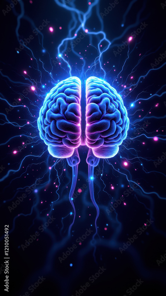 Fototapeta premium Advanced AI technology with brain symbolism