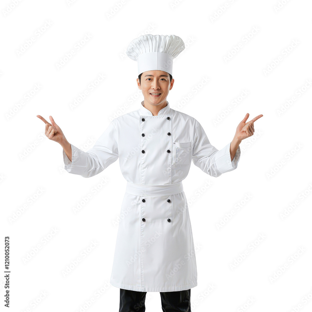 Professional Chef in White Uniform with Hat Professional Chef in White Uniform with Hat