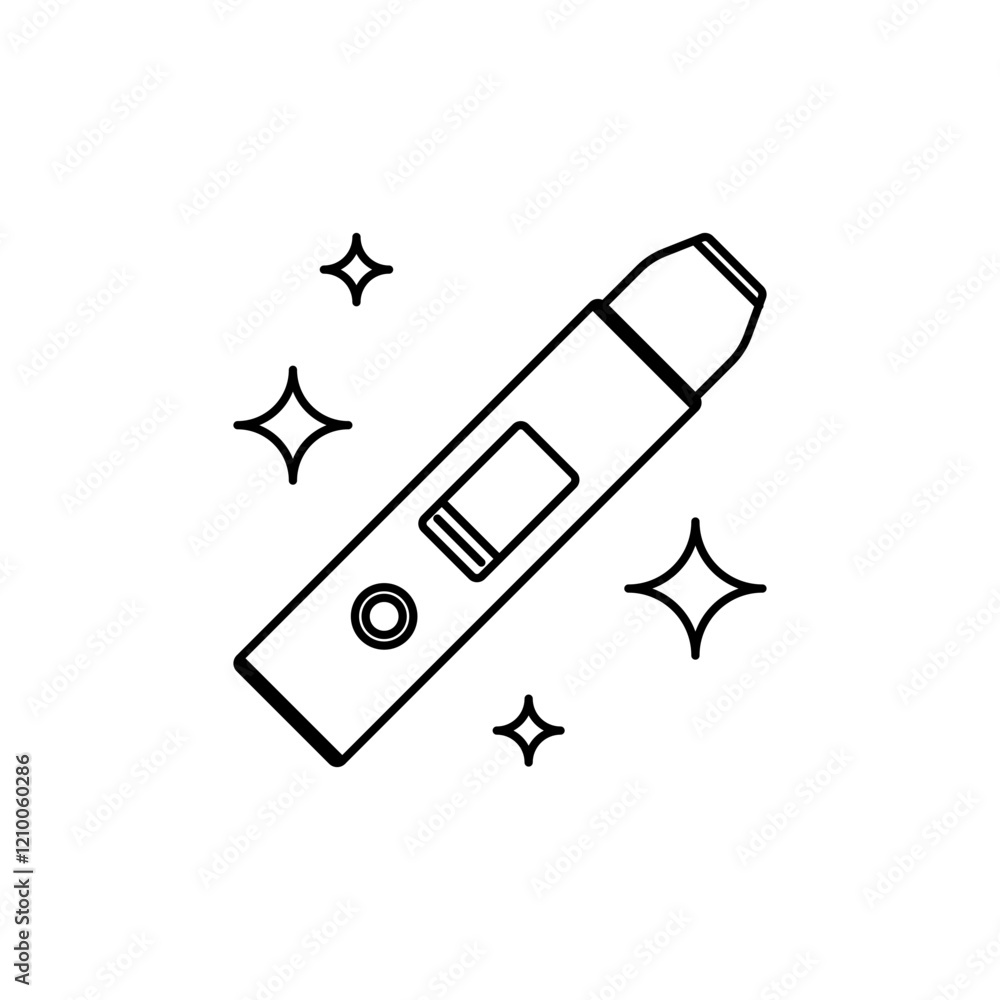 Outline icon Vape Pen The basic shape of a simple vape pen. Outline icon Vape Pen The basic shape of a simple vape pen.