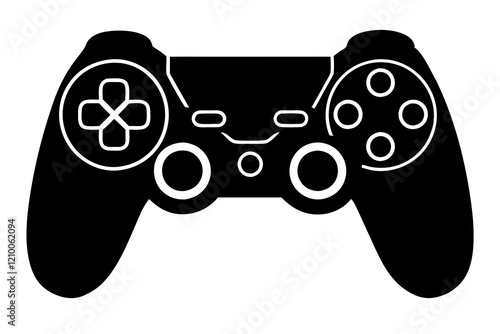 Game controller silhouette vector, Video game controller. Gamepad icon.