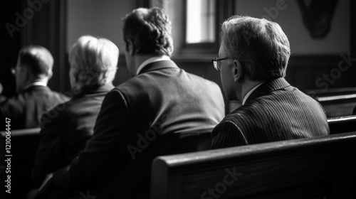 A moment of silence in a courtroom after the verdict, capturing the heavy emotional atmosphere of shock or relief