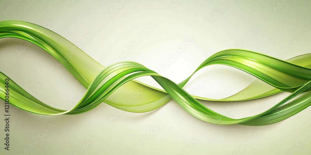 Fototapeta premium Abstract Green Wave Flowing Design Elegant Curves and Smooth Transitions on a Soft Background