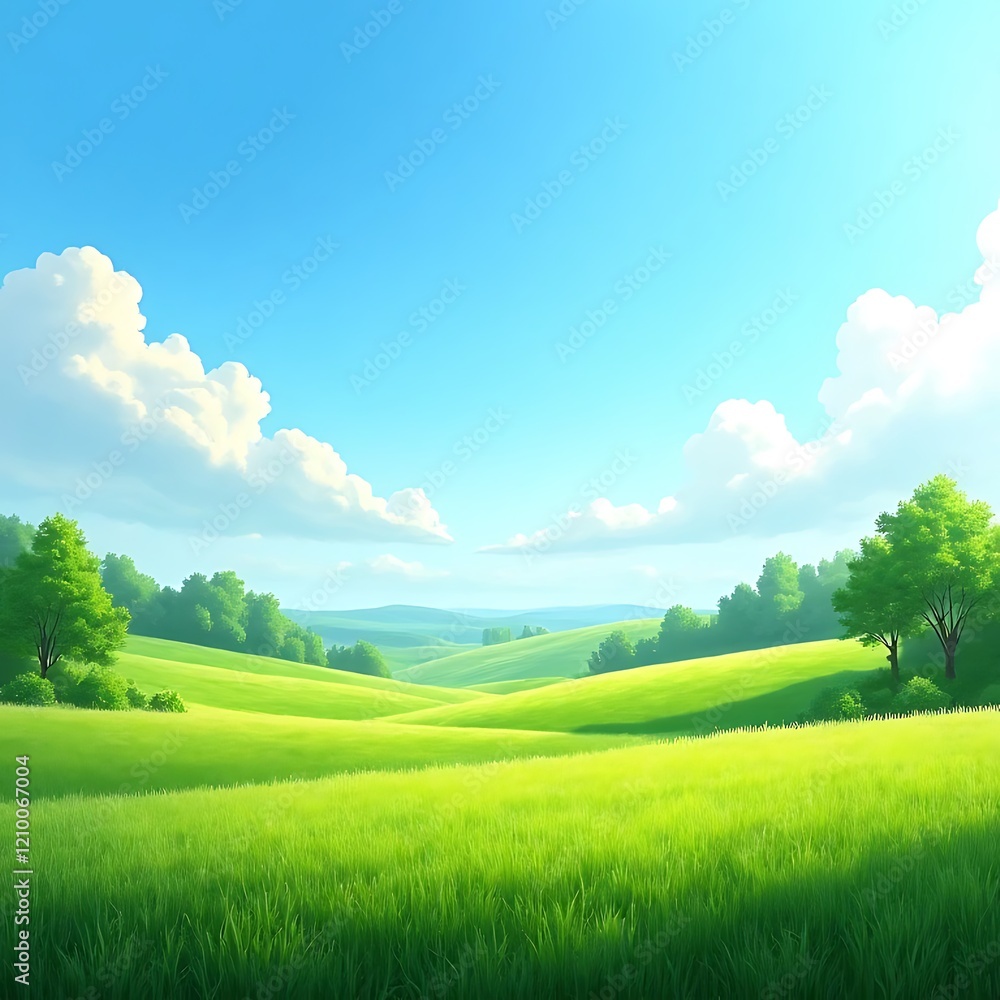 Fototapeta premium landscape with grass and sky