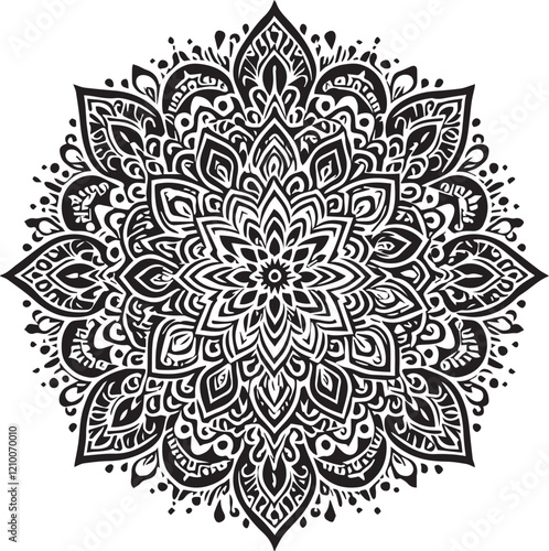 Circular pattern in the form of a mandala. Henna tatoo mandala. Mehndi style. Decorative pattern in oriental style. Coloring book page vector files Mandala ornament illustration