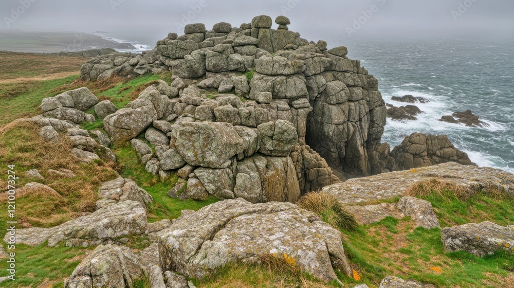 Majestic Coastal Rock Formation: A Dramatic Seascape in Cornwall Majestic Coastal Rock Formation: A Dramatic Seascape in Cornwall