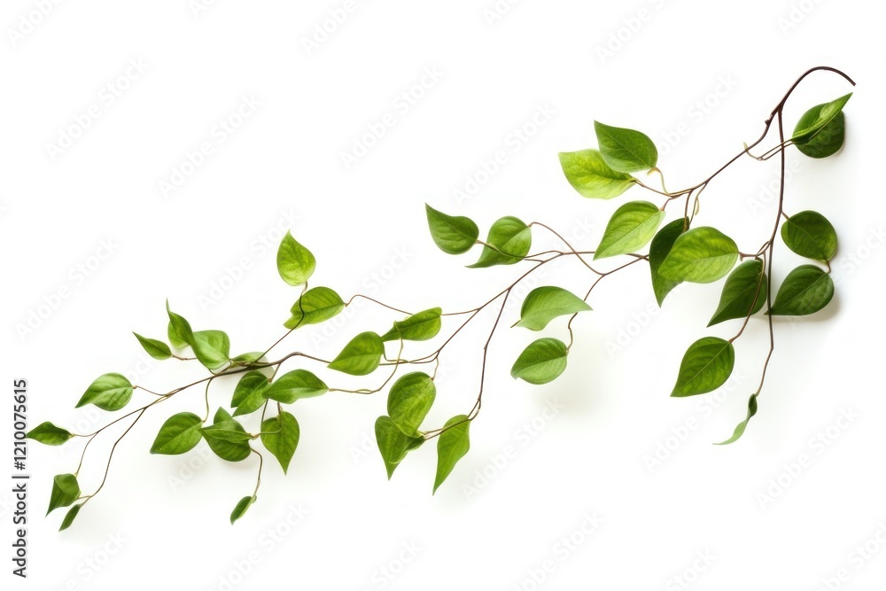 Obraz premium Green leaves flying plant leaf white background
