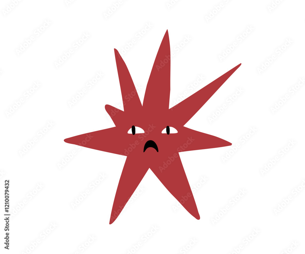 Cute star with emotions drawn in flat style. Hand drawn vector illustration. Cute star with emotions drawn in flat style. Hand drawn vector illustration.