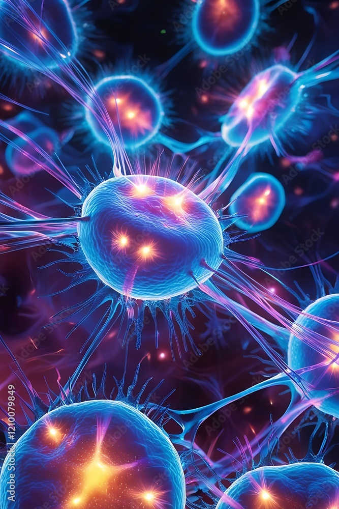 Abstract depiction of cellular structures, showcasing detailed biological forms for business use Abstract depiction of cellular structures, showcasing detailed biological forms for business use