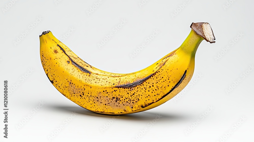 Single Ripe Banana with Slight Spots on Its Peel