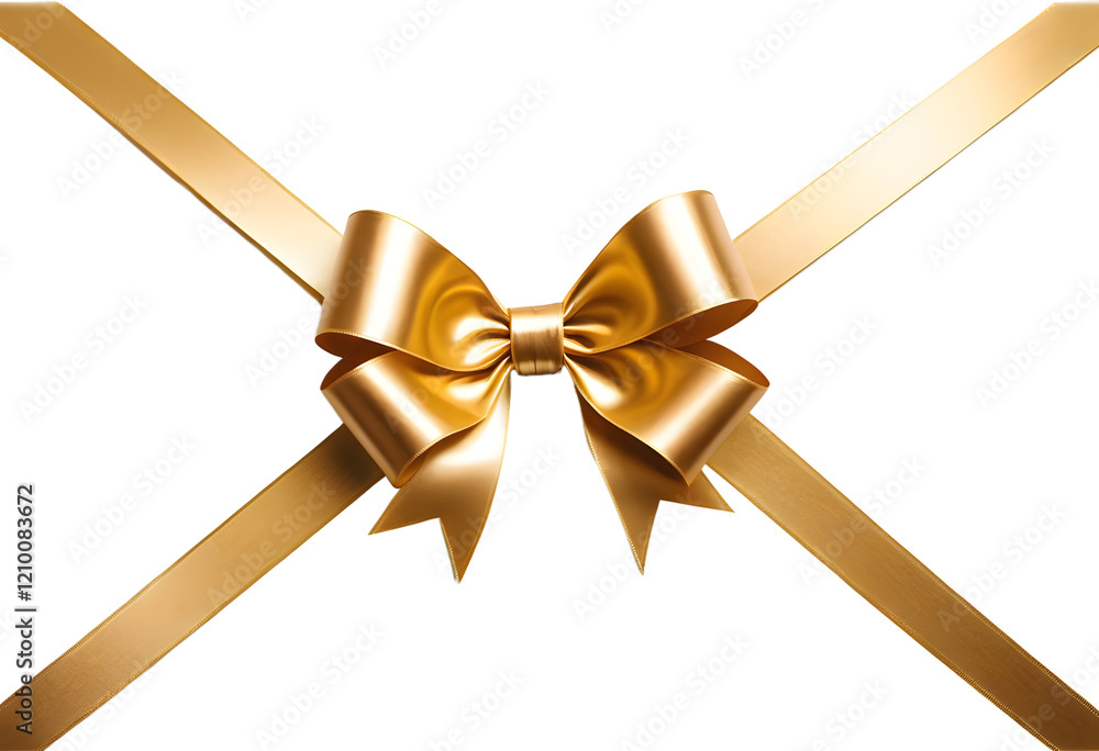 Golden bow over white background. Golden bow over white background.
