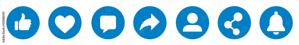Social media interface icons set 1 - Vector illustration