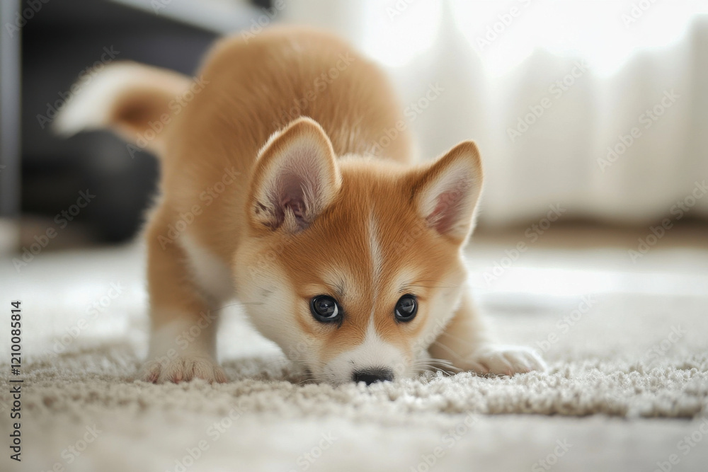 Puppy trying to catch its tail, looking hilariously determined Puppy trying to catch its tail, looking hilariously determined