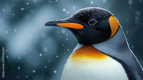Wallpaper Mural King penguin, snowy Antarctic landscape, wildlife portrait Torontodigital.ca