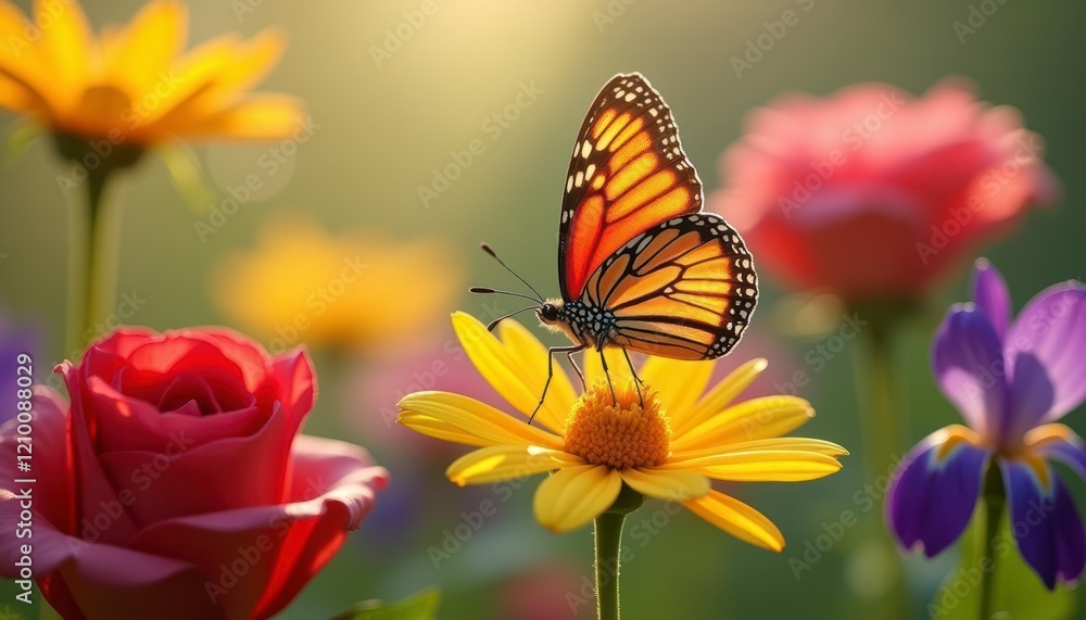 Butterfly is sitting on a flower Butterfly is sitting on a flower
