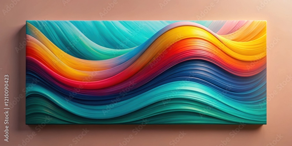 Fototapeta premium Vibrant Hues in Undulating Waves An Abstract Canvas of Color and Flow