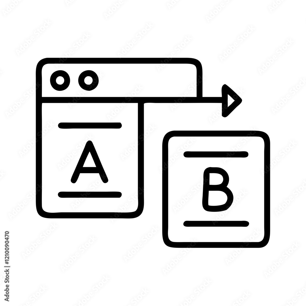 a b testing icon, a b testing line art - simple line art of a b testing, perfect for a b testing logos and icons a b testing icon, a b testing line art - simple line art of a b testing, perfect for a b testing logos and icons
