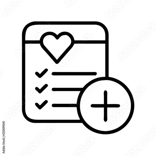 add to wishlist icon, add to wishlist line art - simple line art of add to wishlist, perfect for add to wishlist logos and icons