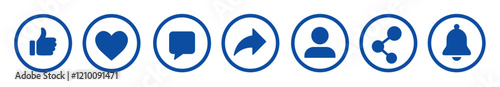 Social media interface icons set 2 - Vector illustration