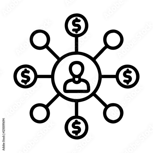 affiliate marketing icon, affiliate marketing line art - simple line art of affiliate marketing, perfect for affiliate marketing logos and icons