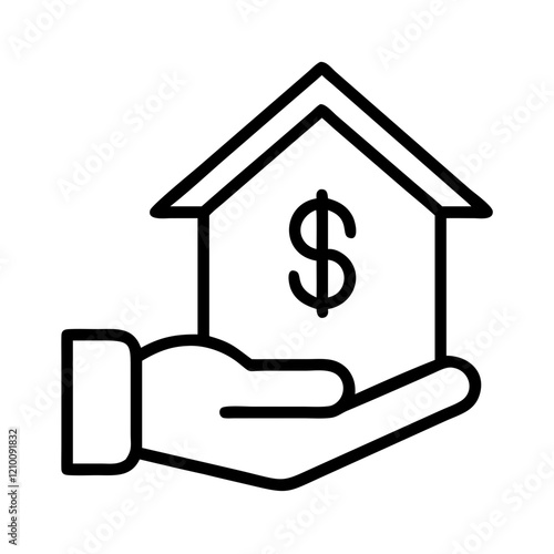 affordable housing icon, affordable housing line art - simple line art of affordable housing, perfect for affordable housing logos and icons