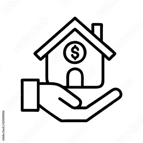 affordable housing icon, affordable housing line art - simple line art of affordable housing, perfect for affordable housing logos and icons