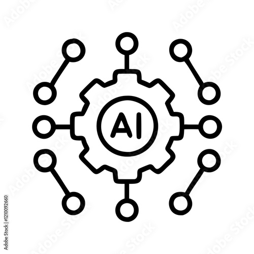 ai augmentation icon, ai augmentation line art - simple line art of ai augmentation, perfect for ai augmentation logos and icons