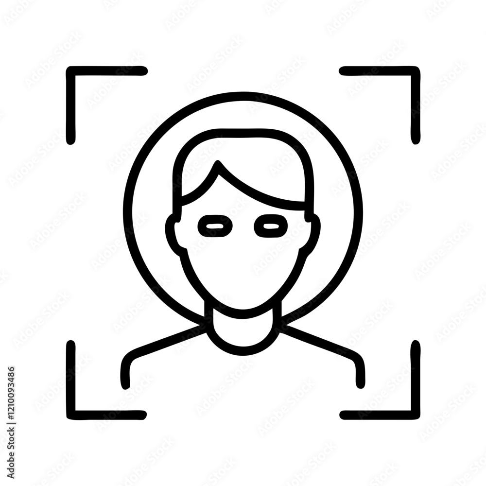 ai face recognition icon, ai face recognition line art - simple line art of ai face recognition, perfect for ai face recognition logos and icons ai face recognition icon, ai face recognition line art - simple line art of ai face recognition, perfect for ai face recognition logos and icons