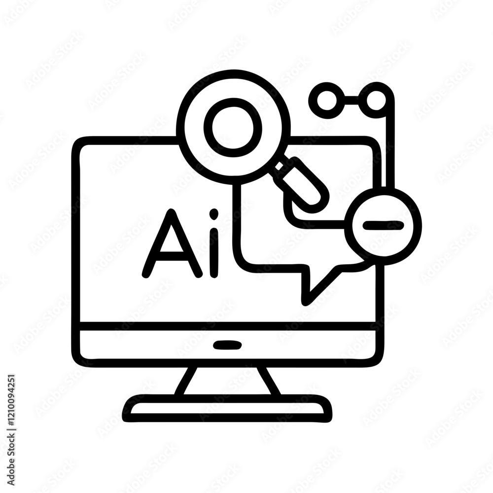 ai powered diagnosis icon, ai powered diagnosis line art - simple line art of ai powered diagnosis, perfect for ai powered diagnosis logos and icons ai powered diagnosis icon, ai powered diagnosis line art - simple line art of ai powered diagnosis, perfect for ai powered diagnosis logos and icons