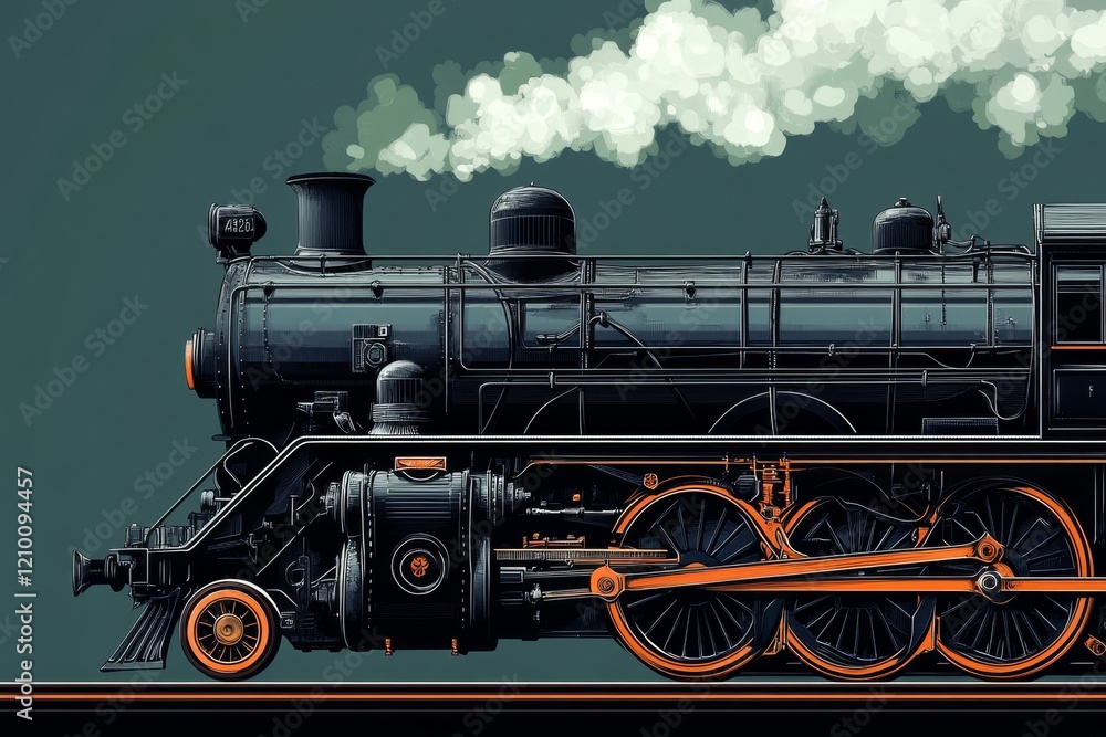 Naklejka premium Classic Steam Train Vector Design