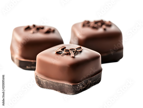 three chocolates on a table