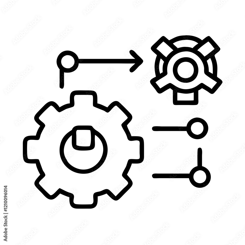 ai workflow automation icon, ai workflow automation line art - simple line art of ai workflow automation, perfect for ai workflow automation logos and icons ai workflow automation icon, ai workflow automation line art - simple line art of ai workflow automation, perfect for ai workflow automation logos and icons