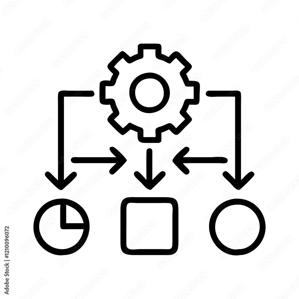 ai workflow icon, ai workflow line art - simple line art of ai workflow, perfect for ai workflow logos and icons ai workflow icon, ai workflow line art - simple line art of ai workflow, perfect for ai workflow logos and icons