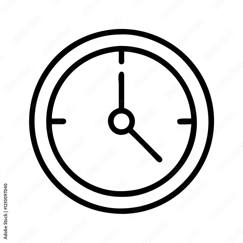 analog clock icon, analog clock line art - simple line art of analog clock, perfect for analog clock logos and icons analog clock icon, analog clock line art - simple line art of analog clock, perfect for analog clock logos and icons