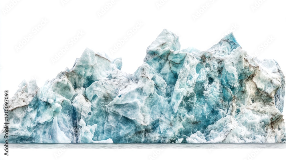 Obraz premium Arctic iceberg cluster, ocean background, isolated, design element