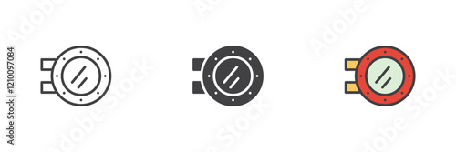 Porthole window different style icon set