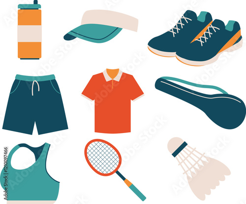 a fun badminton sport illustration