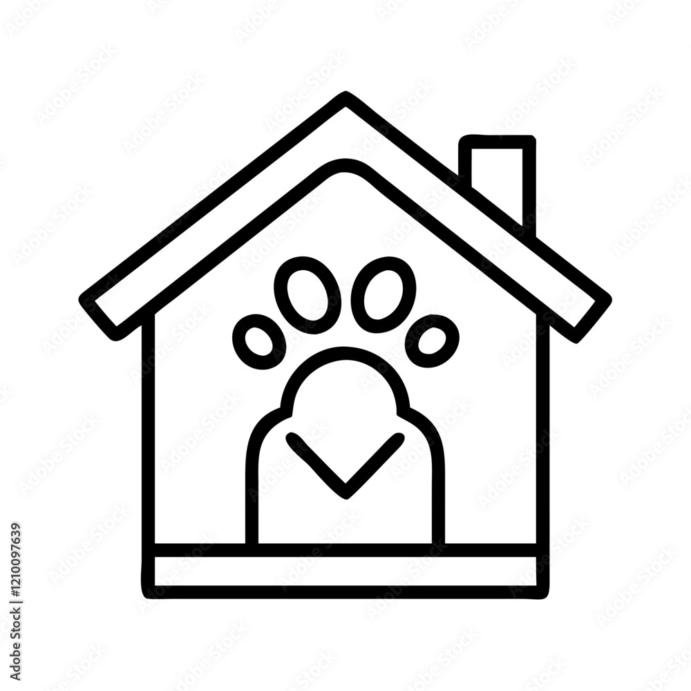 animal shelter icon, animal shelter line art - simple line art of animal shelter, perfect for animal shelter logos and icons animal shelter icon, animal shelter line art - simple line art of animal shelter, perfect for animal shelter logos and icons