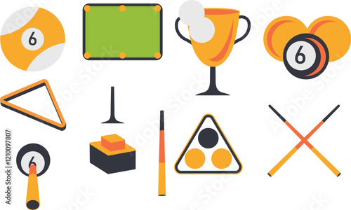 a fun billiard sport illustration
