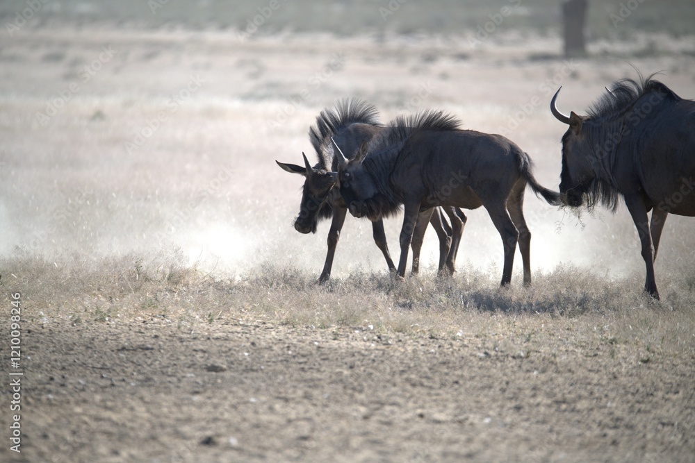 Obraz premium gruppo di Gnu in Sud Africa Botswana