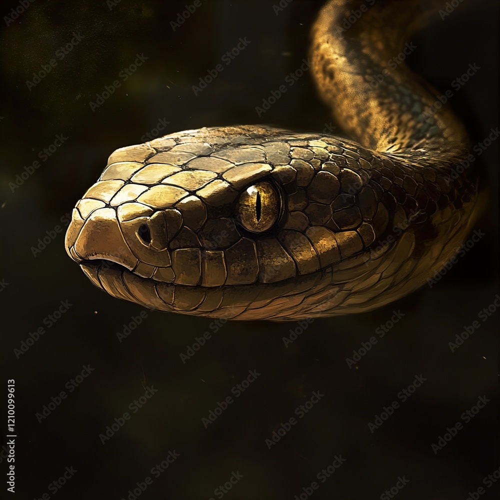 Obraz premium Golden Serpent: Close-up of a Reptilian Eye