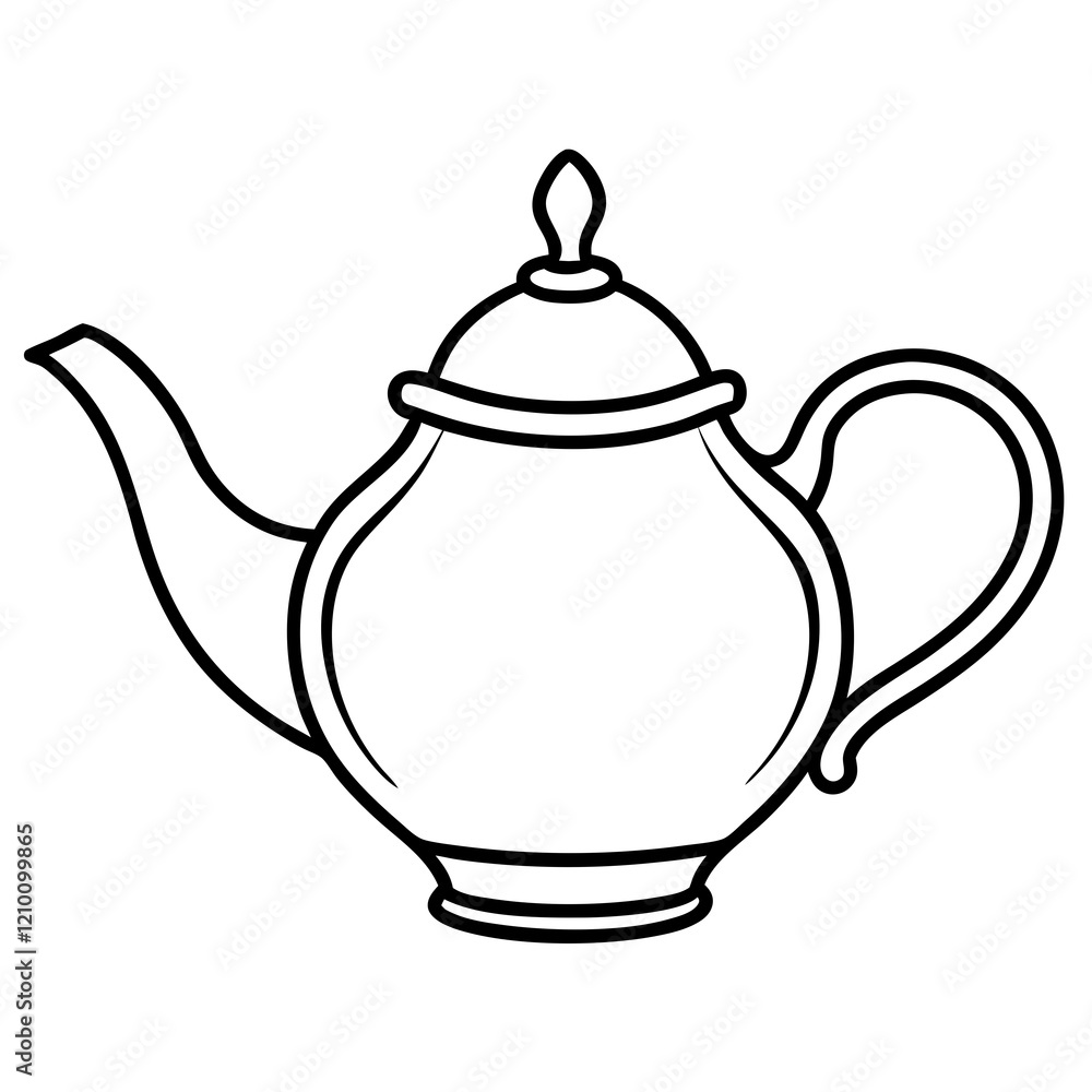 .Chines Day Teapot line art illustration for Chines festival .Chines Day Teapot line art illustration for Chines festival