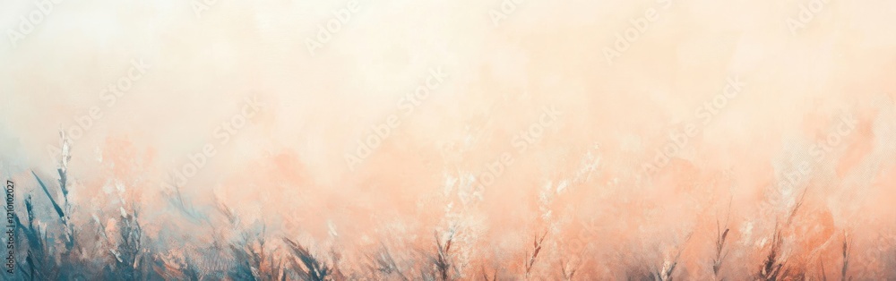 Fototapeta premium Soft bokeh background in pastel peach and cream tones creates a warm and inviting atmosphere perfect for calming moments