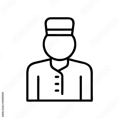 bellhop icon, bellhop line art - simple line art of bellhop, perfect for bellhop logos and icons