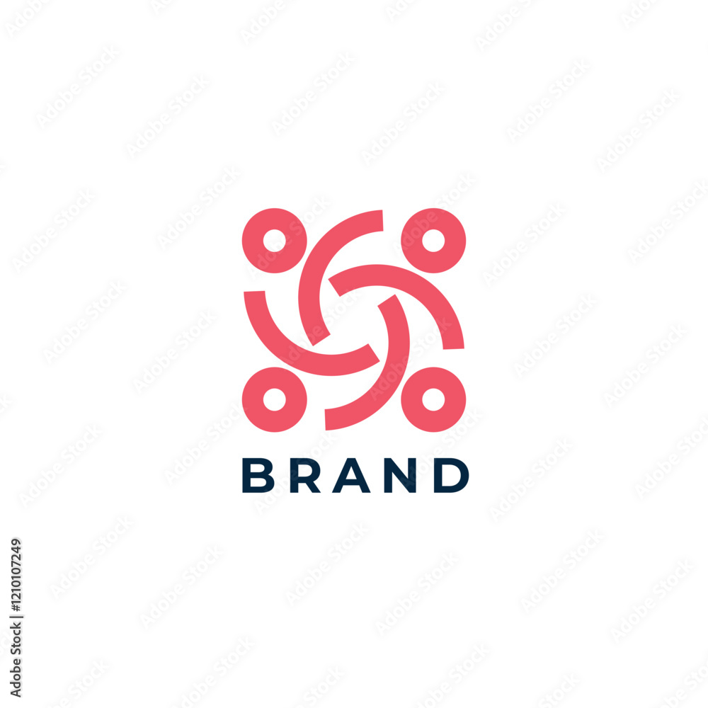 Obraz premium Unity People Logo Design. Abstract Circle Symbol for Community and Social Networks.