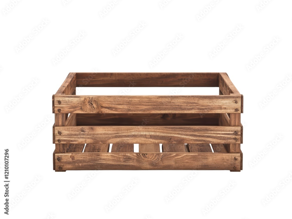 Sustainable and Wooden product. Wooden crate with a rustic design, perfect for storage or decor. Sustainable and Wooden product. Wooden crate with a rustic design, perfect for storage or decor.