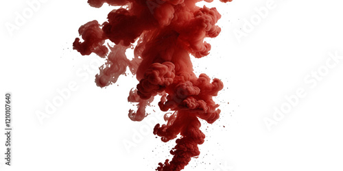 Beautiful vector red smoke plume isolated on transparent background and for festival explosion burst isolated	