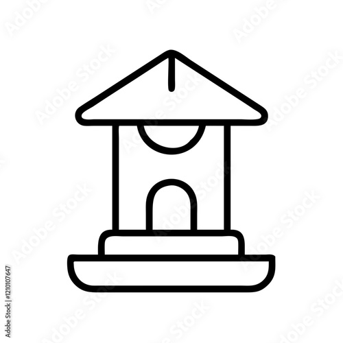 bird feeder icon, bird feeder line art - simple line art of bird feeder, perfect for bird feeder logos and icons