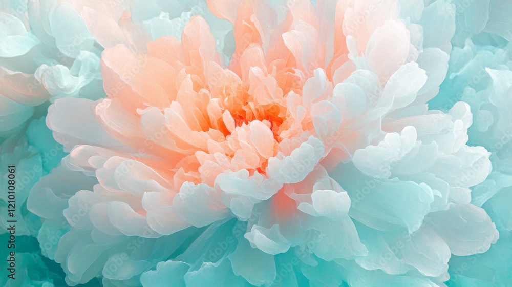 Abstract Pastel Peony Flower Artistic Render Abstract Pastel Peony Flower Artistic Render