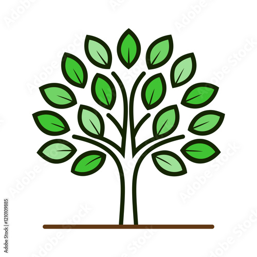 Tree icon. Cute tree icon on white background. Vector illustration photo