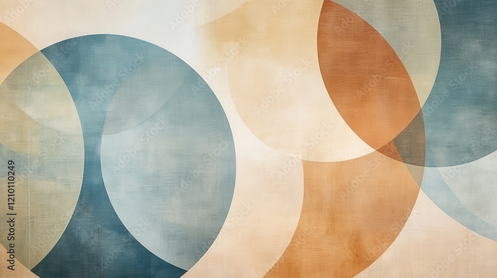 Minimalist overlapping circles created with pencil strokes in calming colors for a tranquil artistic experience Minimalist overlapping circles created with pencil strokes in calming colors for a tranquil artistic experience